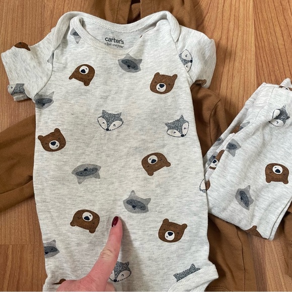 🧸Carter’s 12 M Boy Matching Bear Fox Set Outfit - Picture 3 of 4